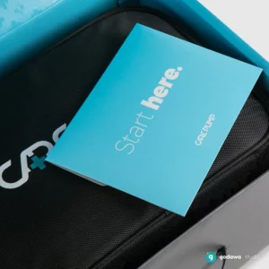 projekt opakowań tekturowych CarePump - koperta z instrukcją obsługi