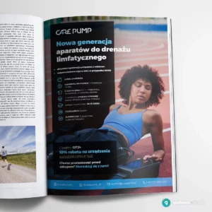 reklama CarePump w czasopiśmie sportowym