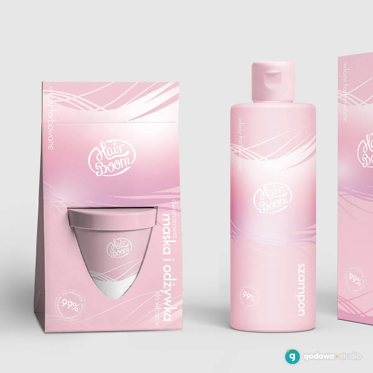 projekt opakowań kosmetyków HairBoom