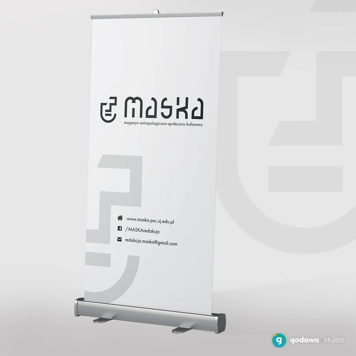 rollup dla czasopisma "Maska" wraz z naszym logo